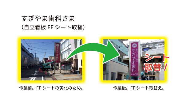 袖看板の不点灯修理